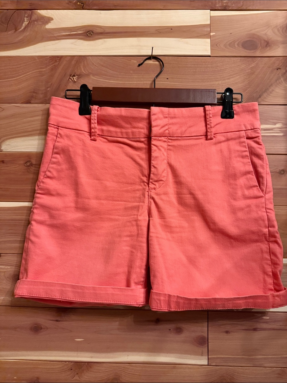 Kut from the Kloth Coral-Pink Roll Cuff Shorts